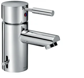 KAJA-Ipuri Einhebel-Waschtischbatterie, kurzer Ausl. m. Zylinderstifth. A blaufg., velourschrom 55030-E