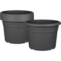 BigDean Blumentopf Pflanzkübel aus Kunststoff rund (Set, 6 St., Blumentöpfe), Blumentöpfe, Wetterfest, Hochwertig, Blumenkübel, Pflanztöpfe