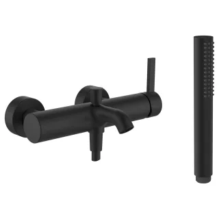 LAUFEN Wannenarmatur Aufputz Kartell LAUFEN mit Zubehör Kunststoffschlauch 1800 mm und Handbrause Tw H3213370811411