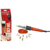 PETER BAUSCH Spiel Brandmalkolben mit 9 Aufsätzen Euro Stecker 230V/30W