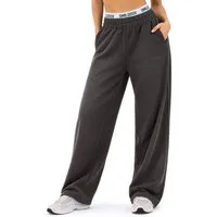 Smilodox Jogginghose Sirel, Trainingshose Damen Oversized Fit Wide-Leg mit Kordelzug Elastischer Bund, Weites Bein, Dezentes Logo, Sport & Freizeit
