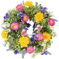 Florists Products Dekokranz Künstlicher Türkranz mit Blumen für Frühling und