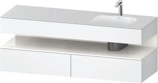 Duravit Qatego Einbauwaschtisch mit Konsolenwaschtischunterbau Weiß Matt 1600x550x600 mm - QA4796022 QA4796022180000