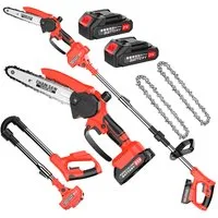reffmov Akku-Kettensäge Teleskop Astsäge Hochentaster, Teleskopsäge Akku Astschere Satz, 2-in-1 Design Brushless-Motor