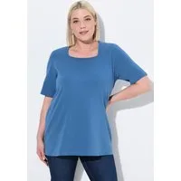 Ulla Popken T-Shirt T-Shirt A-Linie Carré-Ausschnitt Halbarm