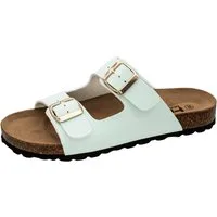 Fischer-Markenschuh Ella Pantolette aus Vegano, mit Fleecefutter, ergonomisch geformtes Lederfußbett