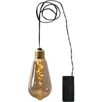 STAR TRADING Hängeleuchte LED Dekoleuchte GLOW amber Glühbirne mit Batteriebetrieb 13cm Timer, LED Classic, warmweiß (2100K bis 3000K)