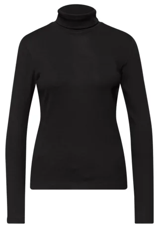 Street One - Basic Rollkragenshirt schwarz - Gr. - 38