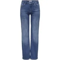 ONLY Boyfriend-Jeans Jeans Straight Fit Mittlere Taille Praktische Taschen ONLBLUSH MID STRAIGHT DNM REA12187 NOOS