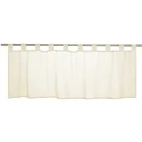 ELBERSDRUCKE Scheibengardine Bistrogardine mit Schlaufen Basic Uni beige 48 x 140 cm (1 St), Schlaufen, transparent, Polyester, einfarbig, modern, Sichtschutz