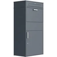 DEGAMO Paketbox BREMEN XL, 72x45x128,5cm, Stahl verznkt anthrazit, mit Brieffach