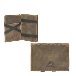 Minimalistisches Magic Wallet mit Münzfach aus Leder in antic brown | Greenburry. Die strukturierte Kartenfächer für Ihren geordneten Alltag.