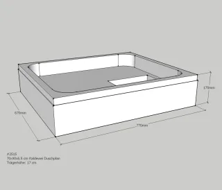 Neuesbad Wannenträger für Kaldewei Duschplan 70x90x6,5 SD21854