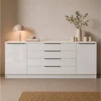 borchardt Möbel Sideboard Tom, moderne Kommode mit Metallgriffen, 200cm breit, 2 Türen, 3 Schubfächer, Metallgriffe anthrazit