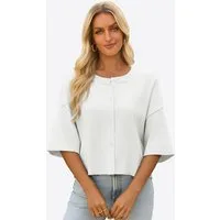 Imily Bela Strickjacke Damen Kurze Strickjacke (Packung, 1-tlg., 1per-Pack) mit Knöpfen