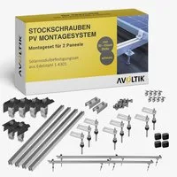 avoltik Solarmodul-Halterung PV Halterung Blechdach Montageset für 2 Module, (Montage-Set, Für 2 Module, 200 mm Stockschrauben mit EPDM-Dichtung, Robust, Witterungsbeständig)