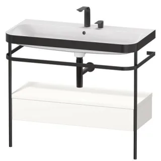 Duravit Happy D.2 Plus c-bonded Set mit Metallkonsole und Schubkasten Weiß Supermatt 975x490x850 mm  HP4743E8484