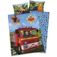 Stoffschmiede Kinderbettwäsche - Feuerwehrmann Sam ‘Classic’ – 100×135cm, 100% Baumwolle