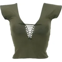 Guru-Shop T-Shirt Bauchfreies Goa Psytrance Pixi Shirt, Choli Top.. Ethno Style, alternative Bekleidung, Festival
