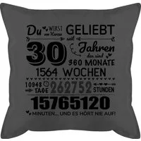 Shirtracer Dekokissen 30 Jahre - Du wirst von Herzen geliebt, 30. Geburtstag, 30 Jahre Geb, 30. Geburtstag Kissen