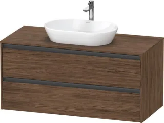 Duravit Ketho.2 Konsolenwaschtischunterbau wandhängend Nussbaum dunkel Matt 1200x550x568 mm - K24897 K24897021210000