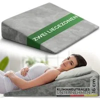 Well B4 Keilkissen für Bett und Couch, Matratzenkeil [mit 2 Liegezonen], Rückenkissen, für Reflux, Bequemes Reflux Kissen und Lesekissen zur Schlaferhöhung, oder als Rückenlehne