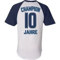 Baddery Print-Shirt Jungen Fußball Shirt in Trikot-Optik 10. Geburtstag: Champion 10 Jahre, hochwertiger Siebdruck, aus Baumwolle