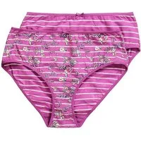 Ulla Popken Midislip Midislips 2er-Pack Blüten/Streifen Biobaumwolle