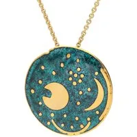 trendor Kette mit Anhänger Himmelsscheibe von Nebra Silber grün/gold ⌀ 30 mm
