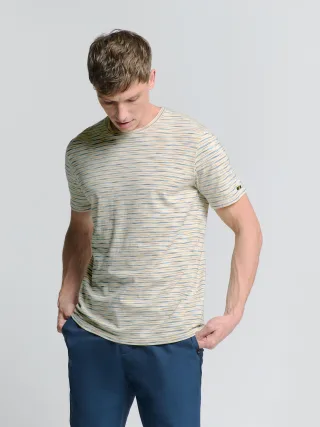 No Excess - T-Shirt Crewneck Multi Coloured Melange offwhite - Gr. - XXL