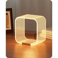 EDISHINE LED Nachttischlampe Dimmbar, Moderne Tischlampe, LED fest integriert, 3 Farbtemperaturen, mit Versteckter Lasergravur, Nachtlicht für Schlafzimmer, Wohnzimmer