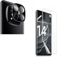 CLM-Tech Displayschutzfolie 1X Schutzfolie für Xiaomi Redmi Note 14 Pro PLUS 5G Kameraschutz 1X für Xiaomi Redmi Note 14 Pro+ 5G, 2er Set Kameraglas aus 9H Glas Displayschutz Folie weich, 2 Stück, Anti-Fingerabdruck und blasenfreie Anbringung