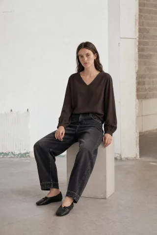 Jane Lushka - Aria top technical jersey chocolate - Gr. - S