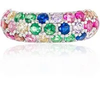 Brandlinger Ohrklemme Cuff Verona (Rainbow Stone), Silber 925 vergoldet, Bunte Zirkoniasteine