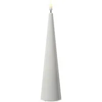 Deluxe Homeart LED-Kerze LED Kegelkerze Lea Deluxe Lack Kegelform flackernd H: 20cm weiß (1-tlg)