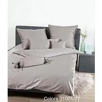 Janine Bettwäsche Colors, Mako-Satin, 3 teilig, feinfädige uni Bettwäsche für alle Jahreszeiten, Markenreißverschluss