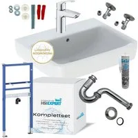 GEBERIT Waschbecken Geberit Waschtisch Waschbecken mit Beschichtung 55 cm (Komplettset), Mit LotusClean Beschichtung