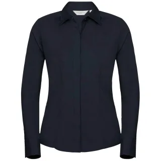 Russell Collection - Formelles Hemd für Damen Langärmlig (Schwarz)
