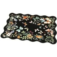 Agger Fußmatte Eingangsbereich, waschbar, mit floralem Muster, rutschfest, Boho-Stil, weicher Low-Pile-Flor, ideal für Küche, Eingang, Schlafzimmer