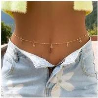 MOPUEA Kettengürtel Taillenkette Sexy Strass Körperkette Taillengürtel Schmuckgürtel (1-St) verstellbare Schließe Damenschmuck Kettengürtel für Damen Frauen