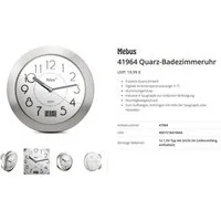 Mebus Wanduhr Mebus 41964 Quarz Wanduhr Aluminium Badezimmer-/Feuchtraum geeignet