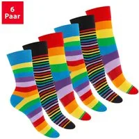 Footstar Socken Damen & Herren Ringel Socken (6 Paar)