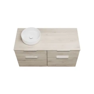 Burgbad Keramik Waschtisch-Set Eqio Eiche Dekor Flanelle/Alpinweiss, SGUW120LF2632C0001 SGUW120LF2632C0001