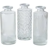 BOLTZE Tischvase Vase im 3er Set aus Glas in Flaschenform Tischdekoration