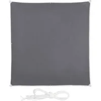 relaxdays Sonnensegel Quadrat in Grau, 2 x 2 m