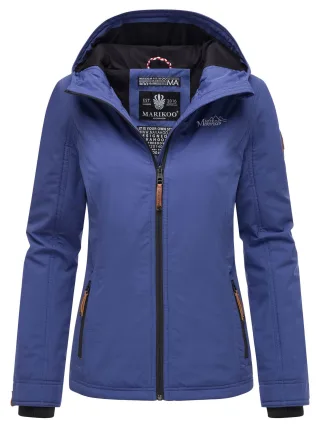 Marikoo Damen Übergangsjacke leichte wind- und wasserabweisende Jacke mit Kapuze Blue Violet