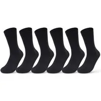 sockenkauf24 Basicsocken 6 oder 12 Paar Socken Damen & Herren Business Socken Baumwolle (Schwarz, 6-Paar, 35-38) Komfortbund atmungsaktiv - Basicline 70203