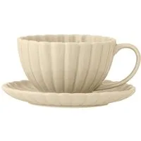 Bloomingville Becher Bloomingville Tasse mit Untertasse LATINA Natur