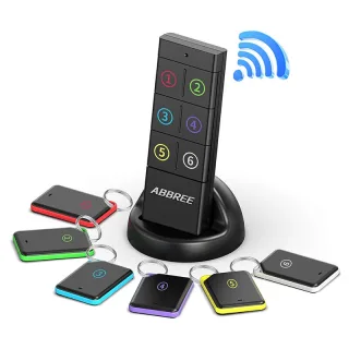 ABBREE KF-106 Wireless Key Finder 50-100 Ft Range 80 dB Sound CR2032 Battery Key Finder Pet Tracker Item Locator Anti Lo