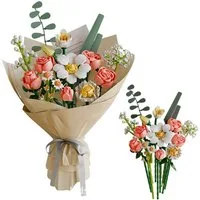 HOMELIVE Blumenstrauß, Bausteinset, immerwährende Rose, Deko für Zuhause Spielbausteine, (1 St), 864St, Botanische Sammlung, für Muttertag, Weihnachten, Valentinstag